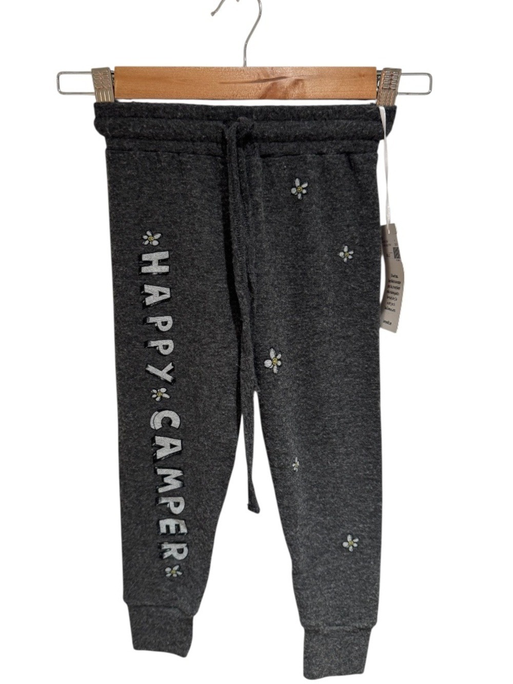 LAUREN MOSHI grey “happy camper” slim fit lounge pants - size 4